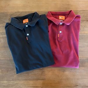 The Nike Polo Set - Black and Red - men’s large - bundle of two shirts